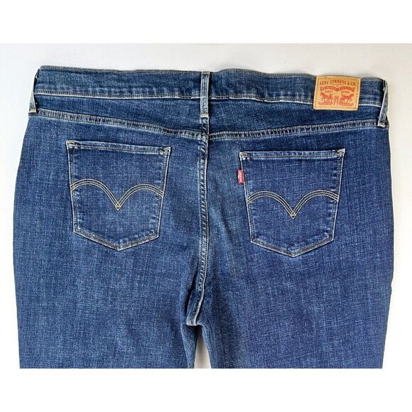 Levis Size 20W Womens Classic Straight 31" Inseam Blue Denim 5 Pocket Logo Jeans - Picture 10 of 14